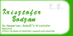 krisztofer bodzan business card